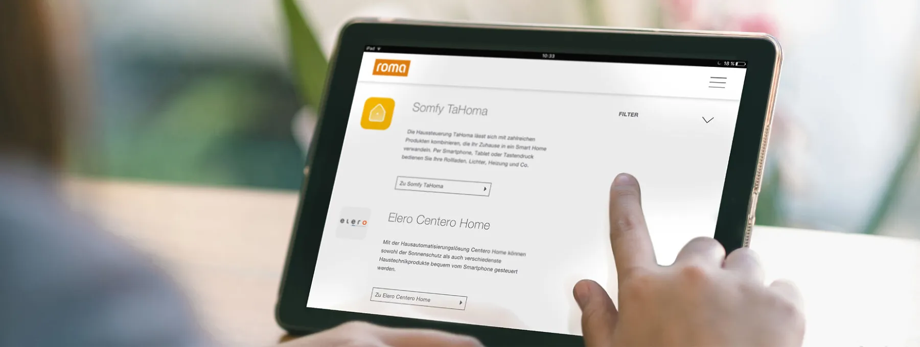 Abbildung iPad Display Smarthome Finder