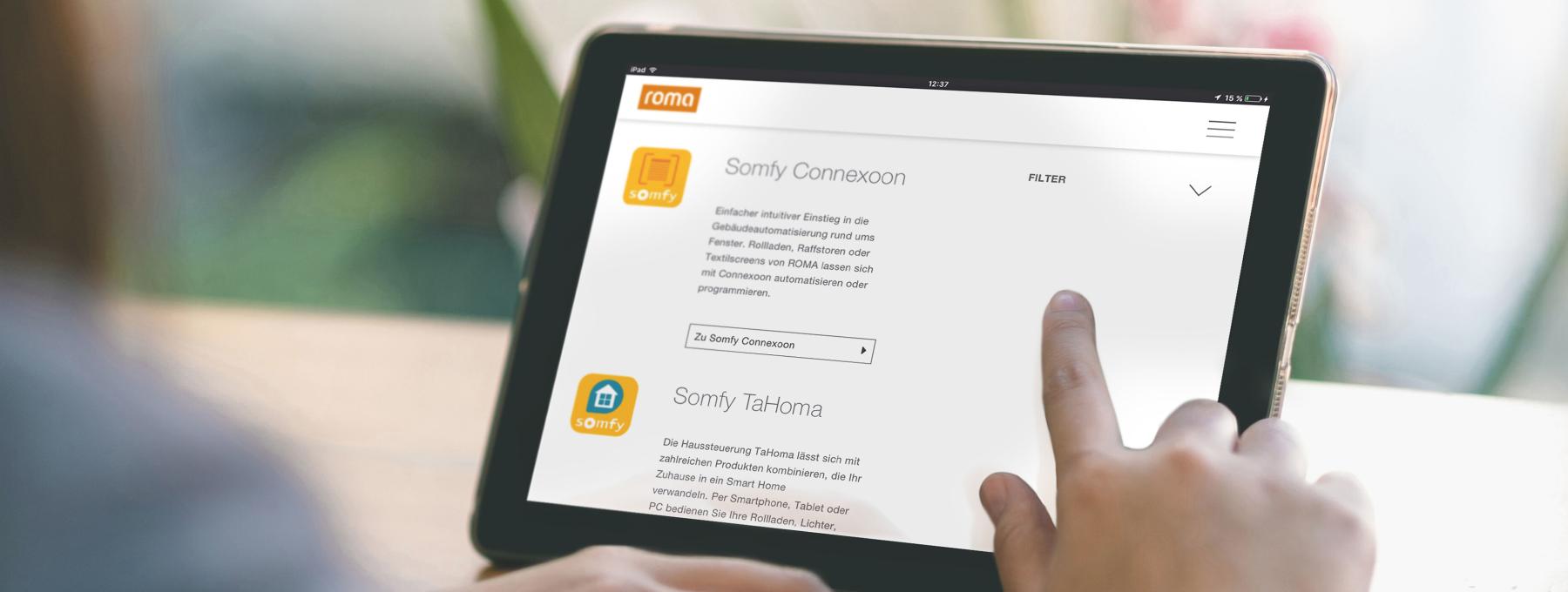 Abbildung iPad Display Smarthome Finder